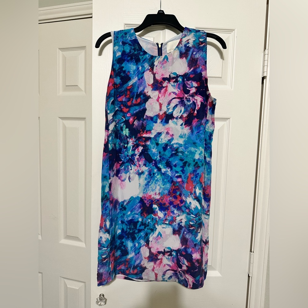 Cynthia Rowley Vibrant Floral Midi Dress - Blue and Pink